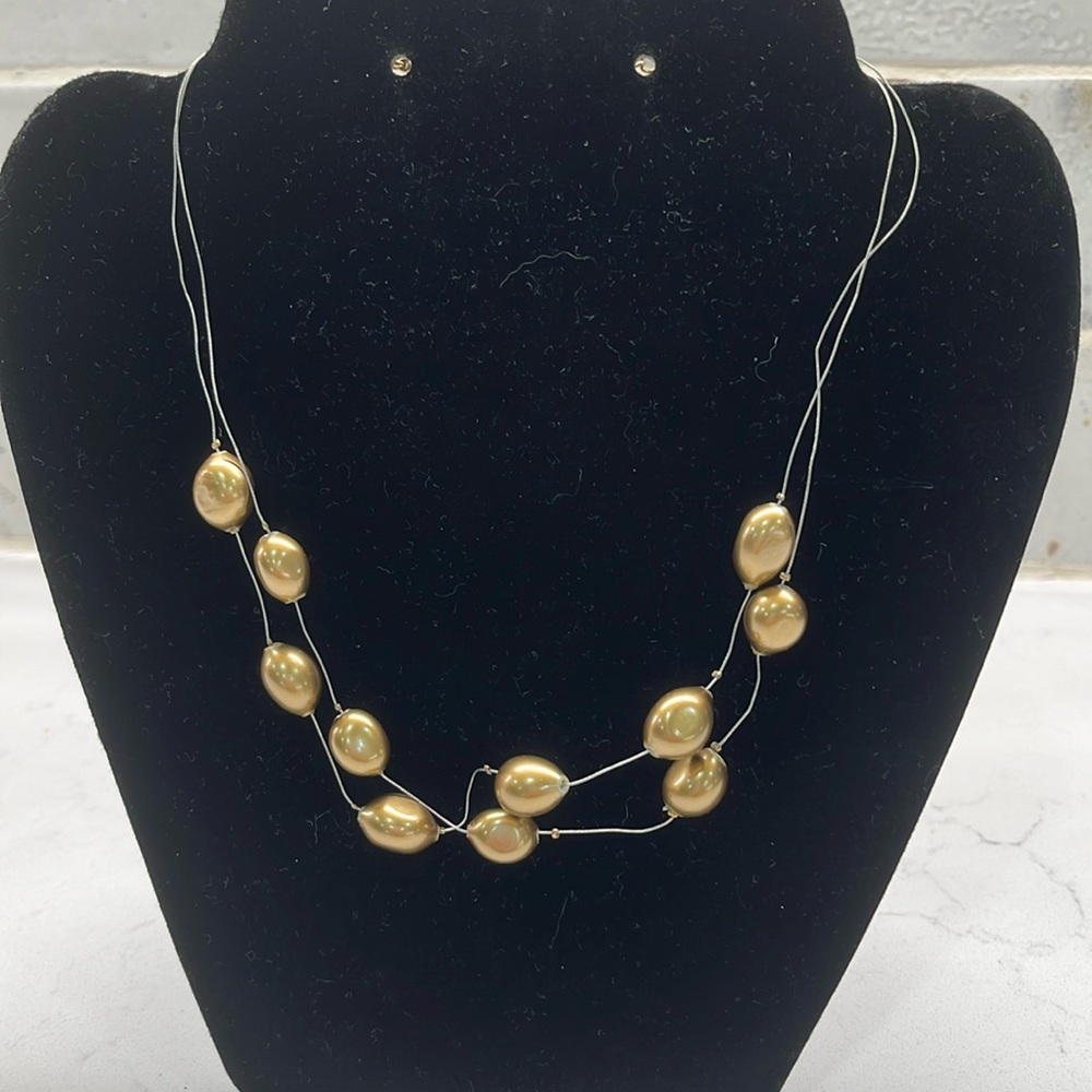 Super Cute Gold Bead Lightweight Necklace